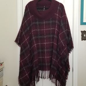 Purple Plaid Poncho